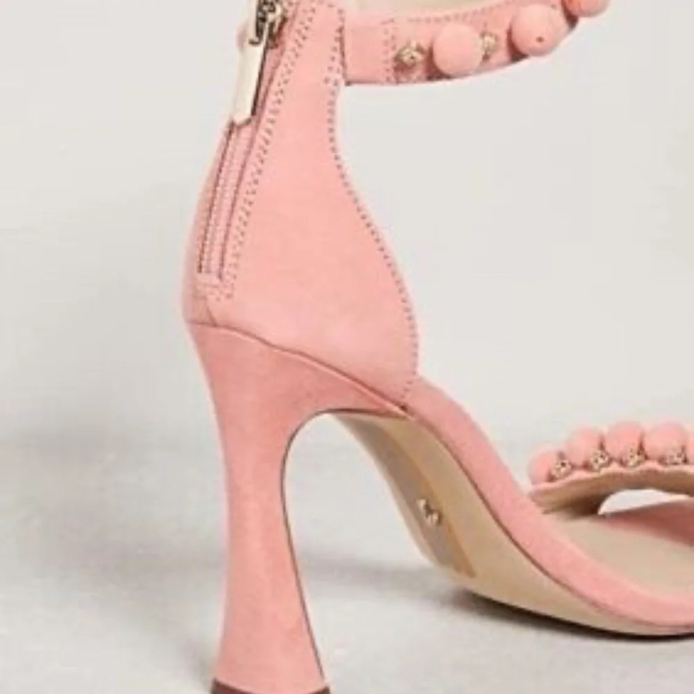 Sam Edelman Luella Canyon Clay Squared Toe Ankle Strap Spool Heeled Sandals - Picture 8 of 10